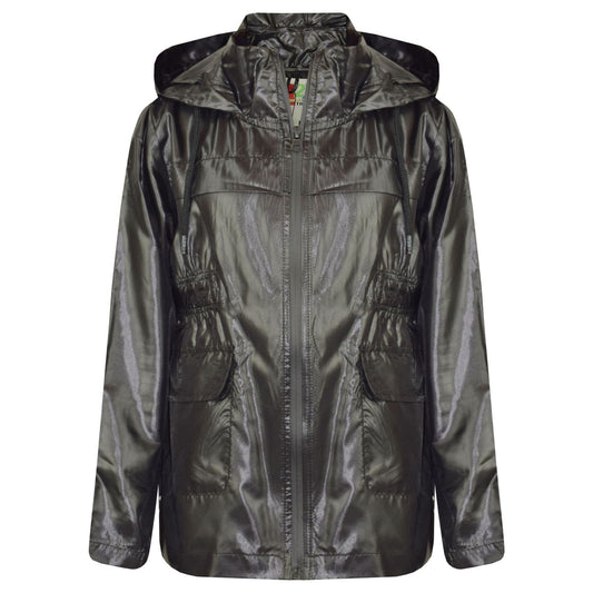 A2Z 4 Kids Unisex Raincoat Jackets Black Windbreaker Waterproof Parka Shower Resistant Hooded Raincoat Childrens Girls Boys Age 5 6 7 8 9 10 11 12 13 Years