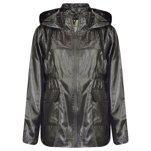 A2Z 4 Kids Unisex Raincoat Jackets Black Windbreaker Waterproof Parka Shower Resistant Hooded Raincoat Childrens Girls Boys Age 5 6 7 8 9 10 11 12 13 Years