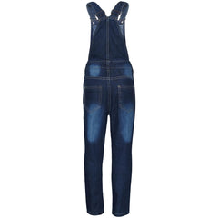 Kids Girls Denim Dungaree Knee Ripped Jeans Overall All In One Jumpsuit
