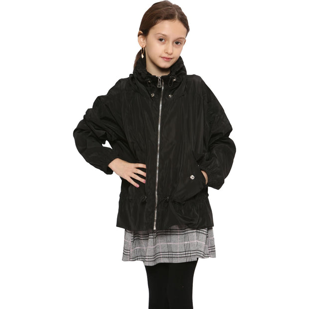 A2Z 4 Kids Girls Windbreaker Shower Proof Windproof Jacket Stylish Lightweight Casual Black Coat Cagoule Rain Mac Raincoats For Girls Age 7 8 9 10 11 12 13 Years - A2Z 4 Kids