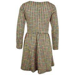 Kids Girls Skater Dress Long Sleeve Tweed Texture Flared Party Summer Dresses