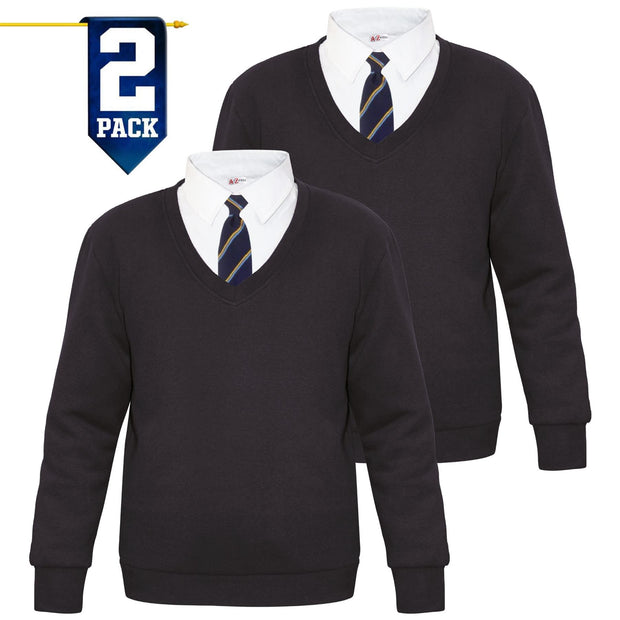 Kids Girls Boys Scouts School Uniform V Neck Jumper Single & 2 Pack Sweatshirt - A2Z 4 Kids