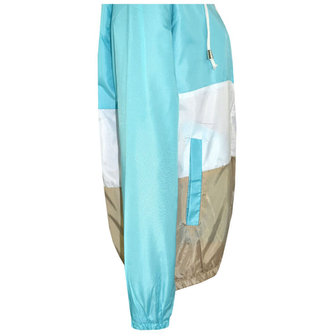 Kids Girls Boys Windbreaker Contrast Panel Jackets Hooded Raincoat Rain Mac 5-13
