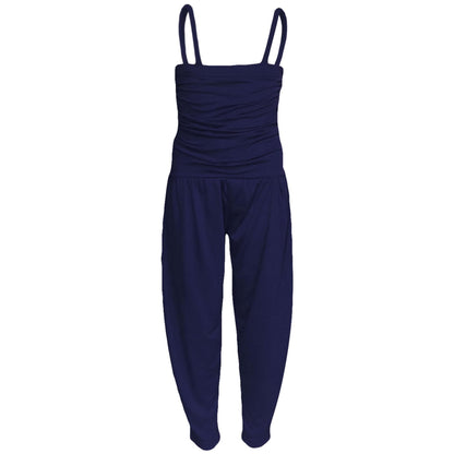 Girls Jumpsuit Kids Plain Color Trendy Playsuit All In One Jumpsuits 5-13 Years