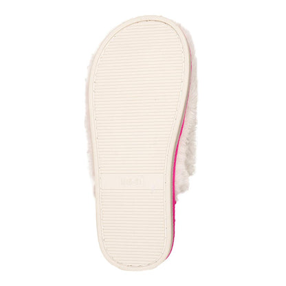 A2Z Ladies 3D Heart Mule Slippers Soft Plush Faux Fur Indoor Slip On House Shoes