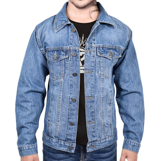 A2Z Mens Jacket Fashion Denim Jacket Jeans Long Sleeves Coat for Mens S To 3XL