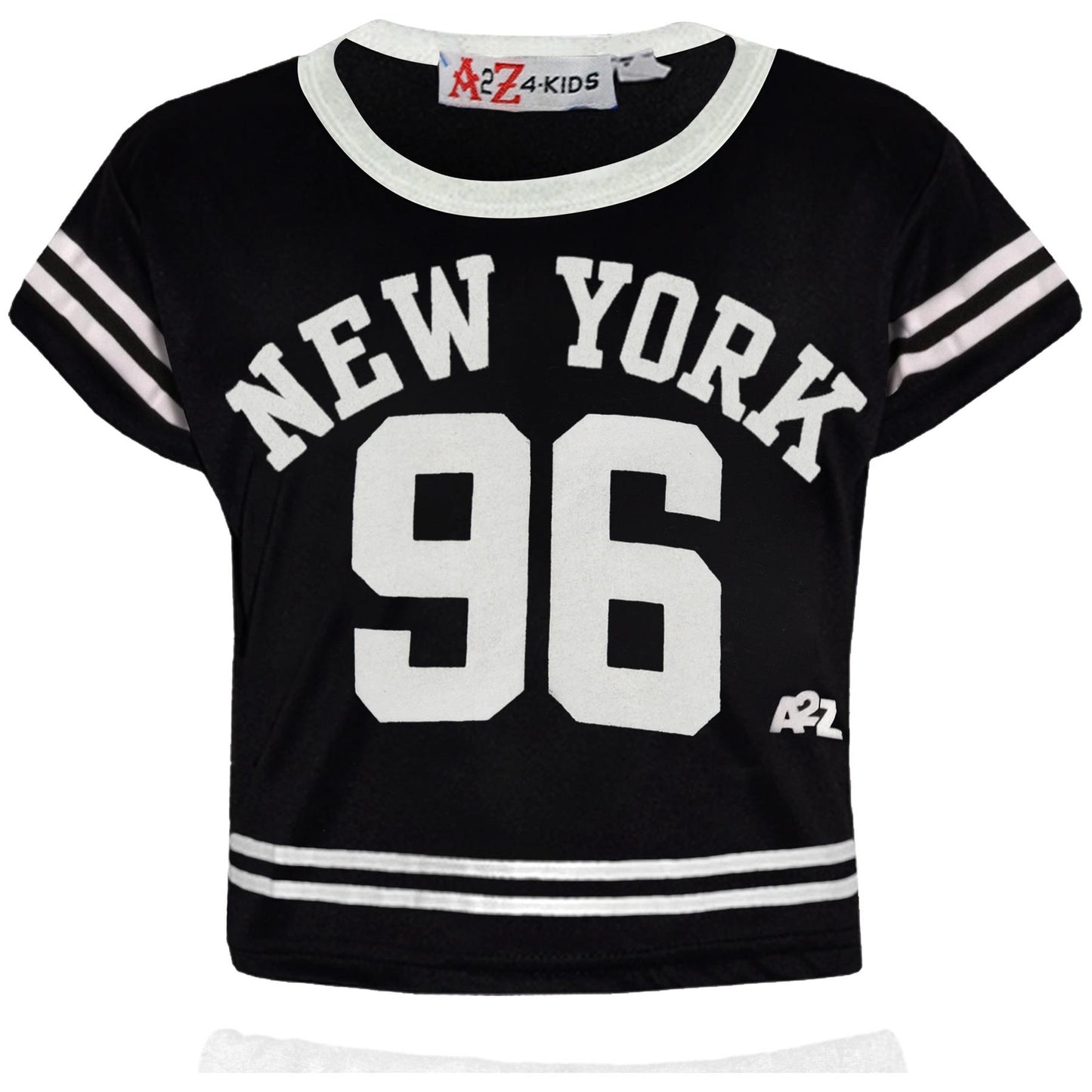Kids Girls Shorts Set New York 96 Trendy Fashion Crop Top Age 5-13 Years