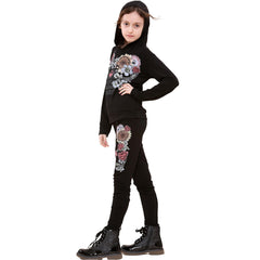 Girls Top Kids Made You Look Print Long Sleeves Hooded Top & Legging Set 5-13 Yr
