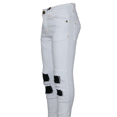 Kids Girls Stretchy Jeans Designer Ripped Drape Panel Denim Pant Trouser 5-13 Yr