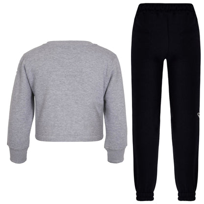 Kids Girls Sweat Suit Tracksuit Crop Top Trouser 2 Piece Lounge Suit