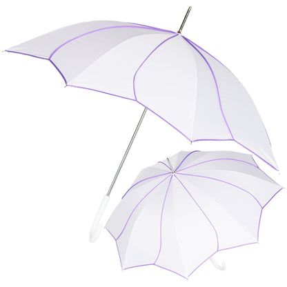 A2Z Wedding Umbrella 46" Auto Open Dome Dual Flower Piping Bride Groom Brolly