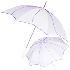 A2Z Wedding Umbrella 46" Auto Open Dome Dual Flower Piping Bride Groom Brolly