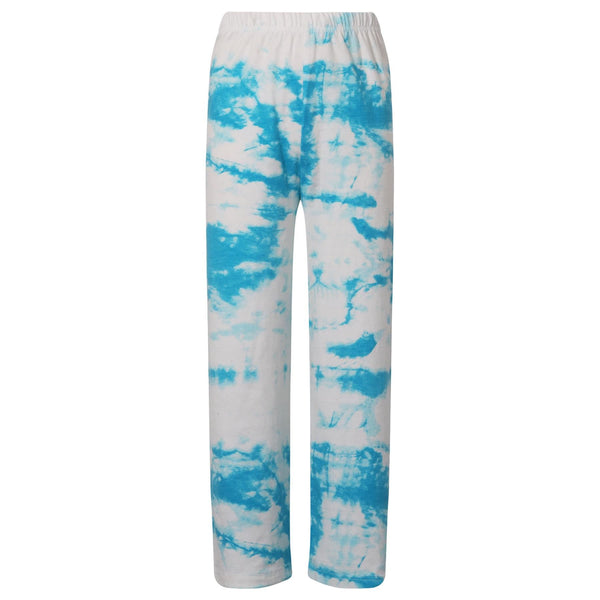 Kids Girls Palazzo Blue Flared Wide Leg Tie Dye Print Baggy Loose Summer Trouser