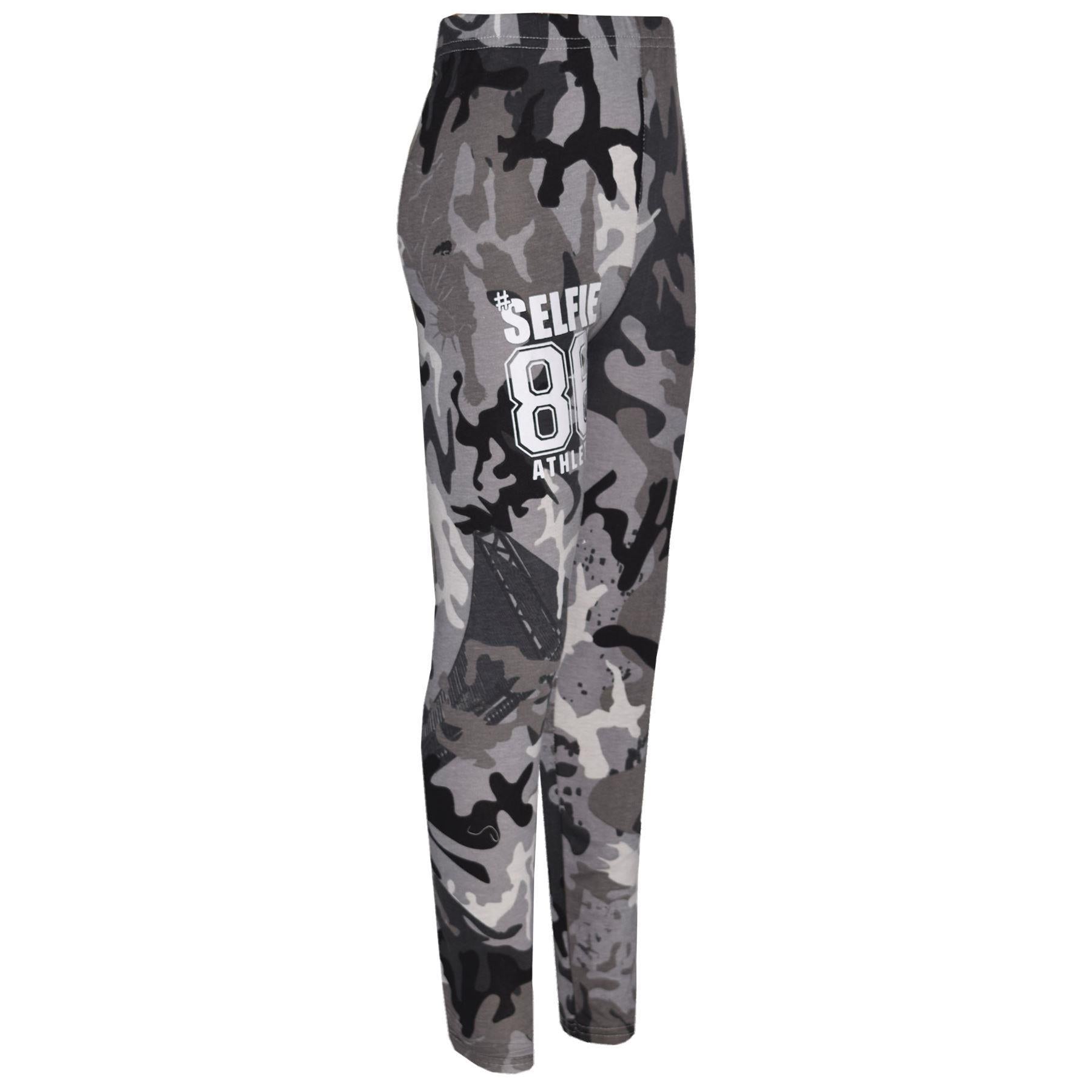 Girls Top Kids Designer's #Selfie 86 Camouflage T Shirt & Legging Set 7-13 Years