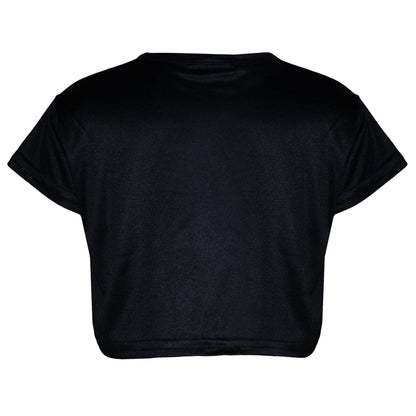 Kids Girls Floss Fashion Crop Top Stylish T Shirt Top & Skater Skirt Set 5-13 Yr