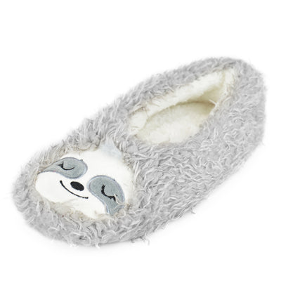 Ladies Ballet Slippers 3D Sloth Face Comfortable Memory Foam Slip-On Home Shoes