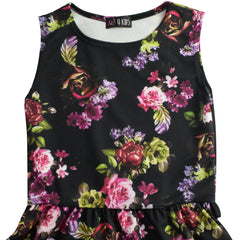 Kids Girls Skater Dress Sleeveless Floral Style Wear Age 5-13 Years