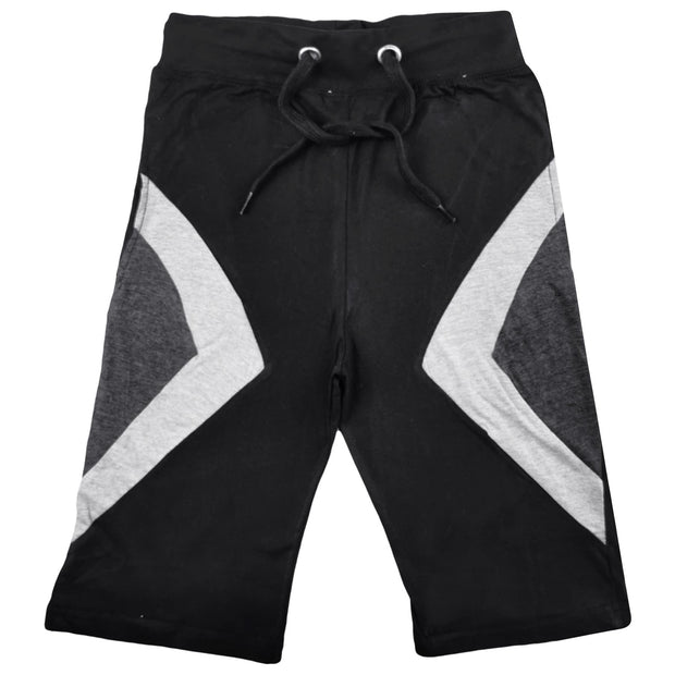 A2Z 4 Kids Kids Girls Boys Shorts Set 100% Cotton Contrast Panelled Black & Charcoal Trendy Fashion Summer T Shirt Top & Short Pants Gymwear Outfit Clothing Sets Age 5 6 7 8 9 10 11 12 13 Years