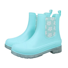 A2Z 4 Kids Girls Waterproof Chelsea Rain Boots Floral Side Panels PVC Wellies
