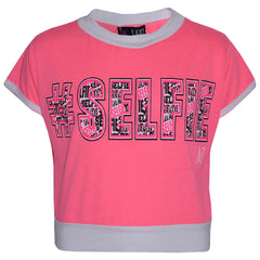 Girls Top Kids #Selfie Print Designer T Shirt & Graffiti Legging Set 7-13 Years