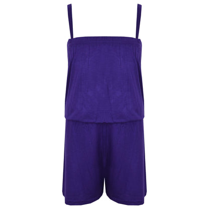 Kids Girls Plain Color Playsuit Trendy Summer All In One Jumpsuit New Age 5-13 Y