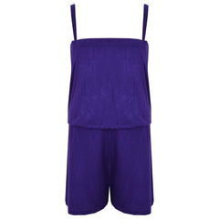 Kids Girls Plain Color Playsuit Trendy Summer All In One Jumpsuit New Age 5-13 Y