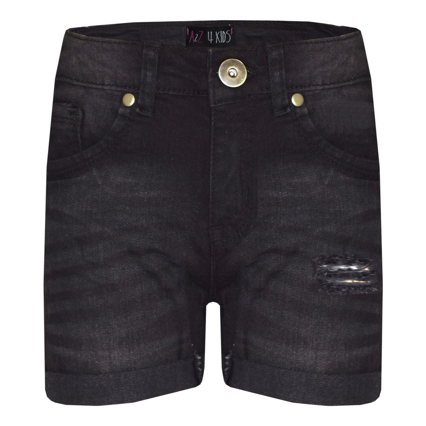 Kids Shorts Boys Girls Denim Ripped Chino Bermuda Shorts Knee Length 5-13 Years