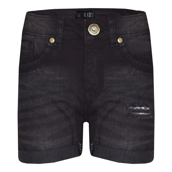 Kids Shorts Boys Girls Denim Ripped Chino Bermuda Shorts Knee Length 5-13 Years