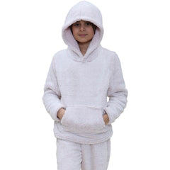Kids Boys Girls Plain Pyjama Extra Soft Loungewear Thick Pile Fleece PJS Set