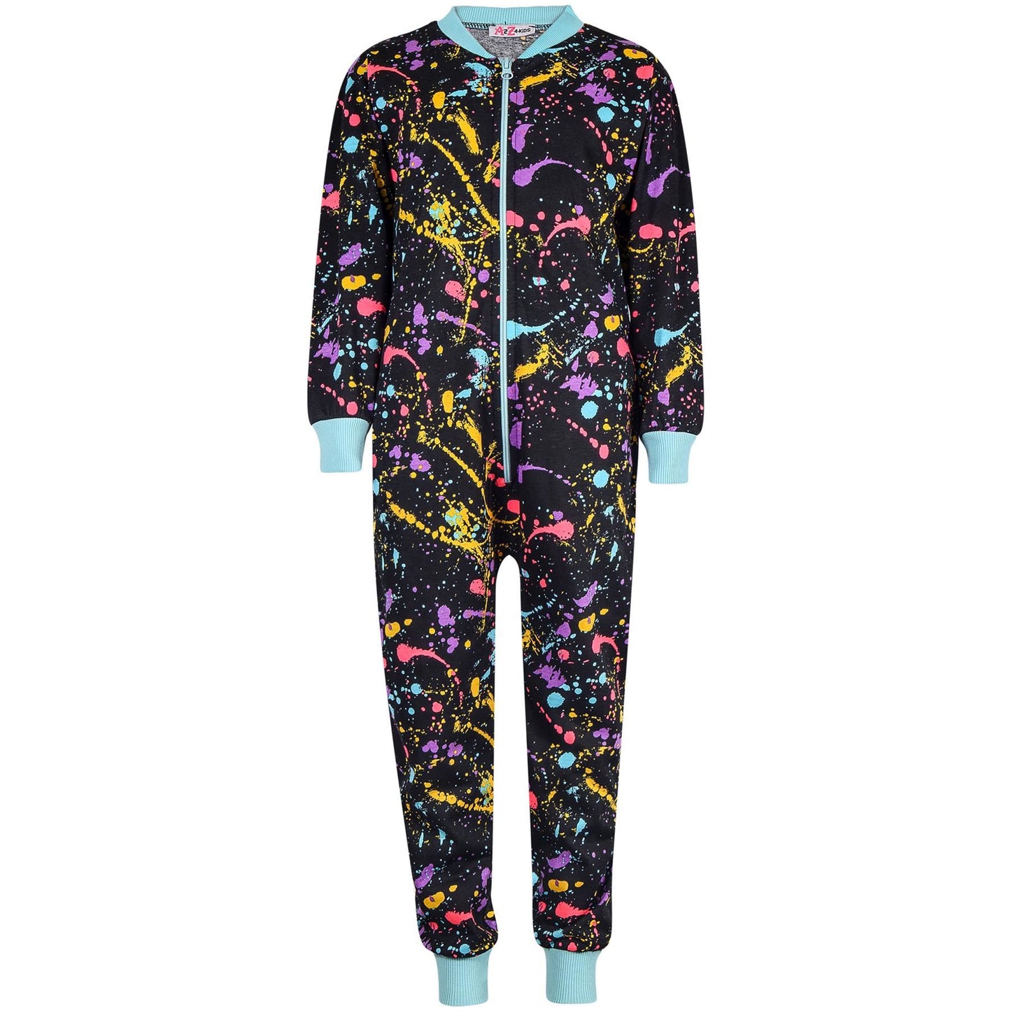 A2Z Onesie One Piece Kids Pyjamas Sleepsuit Leopard Print Costume For Girls