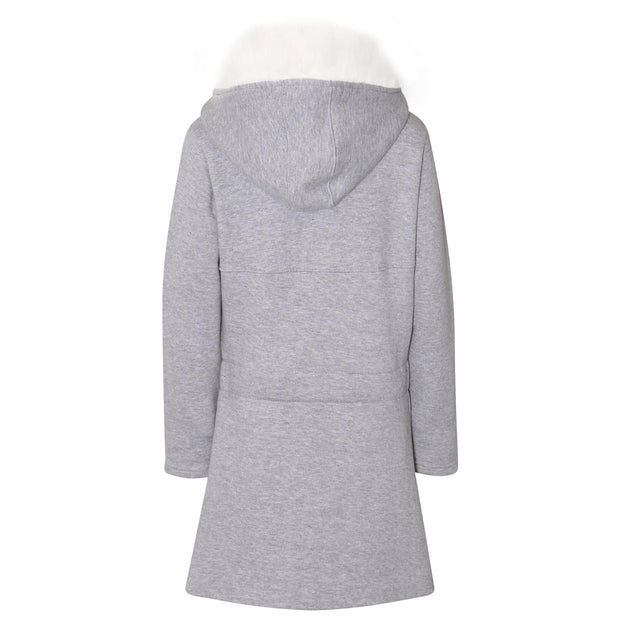 A2Z 4 Kids Grey Parka Jacket Faux Fur Hooded Coat Drawstring Waist Fashion Girls Age 5-13 Years