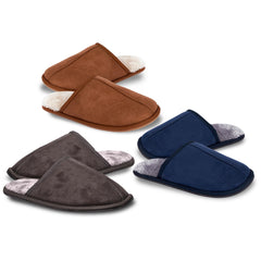 A2Z Mens Mule Slipper Memory Foam Quilted Puffa Fleece Lined Slip-On House Shoes