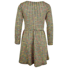 Kids Girls Skater Dress Long Sleeve Tweed Texture Flared Party Summer Dresses