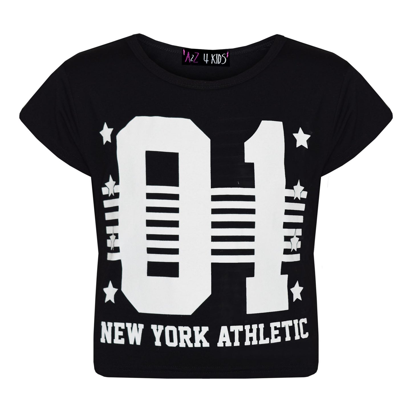 Girls Tops Kids 01 New York Athletic Print Stylish Crop Top Legging Set 7-13 Yrs