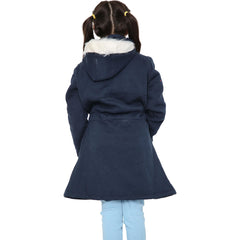 Kids Hooded Camo Parka Jacket Faux Fur Coat For Girls Age 5-13 Years