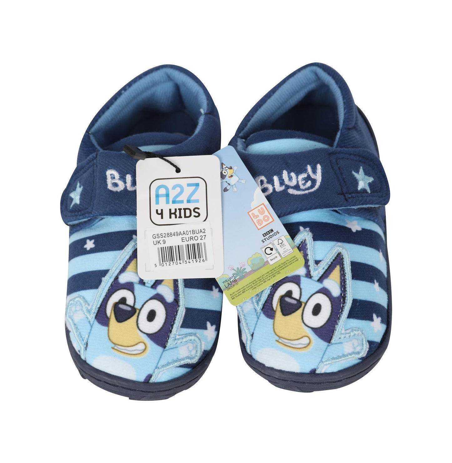 Kids Boys Slippers Bluey Bingo 3D Ears Officially Licensed Soft Warm Slipper