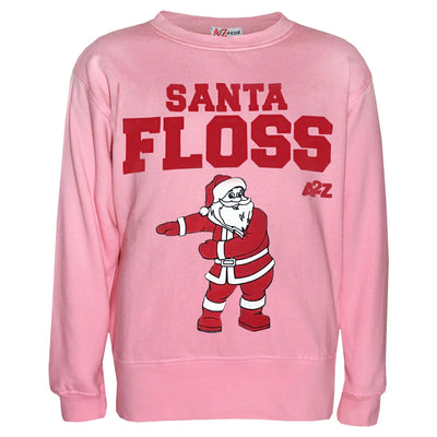 A2Z 4 Kids Girls Christmas Baby Pink Jumper Pullover Sweatshirt Santa Floss Print Long Sleeves Xmas Gifts Childrens Age 2-13Y