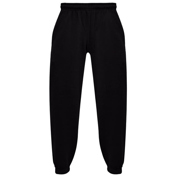 Kids Girls Boys Plain Jogging Bottoms Cuffed Joggers Sweatpants Trousers 2-14 Yr