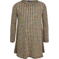 Kids Girls Swing Dress Long Sleeve Tweed Texture Flared Party Summer Dresses