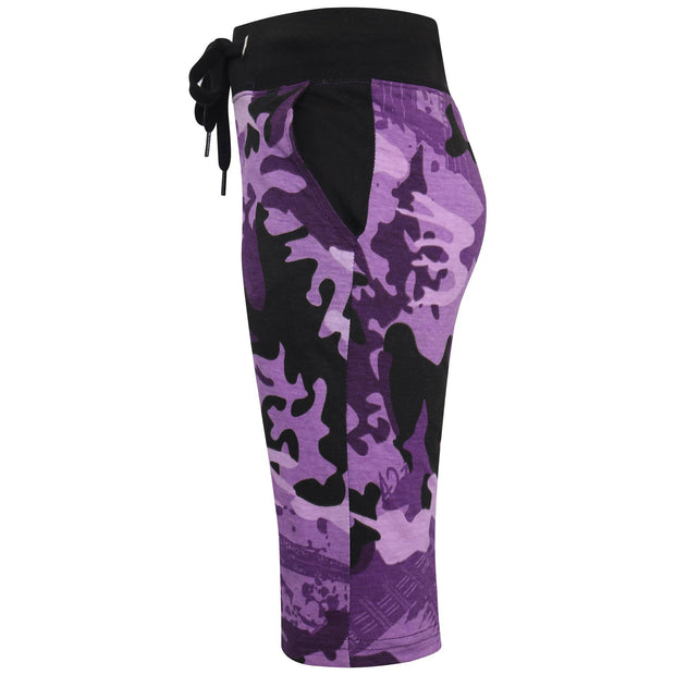 A2Z 4 Kids Girls Boys Shorts Designer's Camouflage Purple Print Cotton Chino Shorts Casual Knee Length Half Pant Age 5 6 7 8 9 10 11 12 13 Years