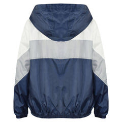A2Z 4 Kids Windbreaker Navy Waterproof Raincoat Jackets Contrast Panels Shower Resistant Lightweight Hooded Coat Girls Boys Age 5-13 Years - A2Z 4 Kids