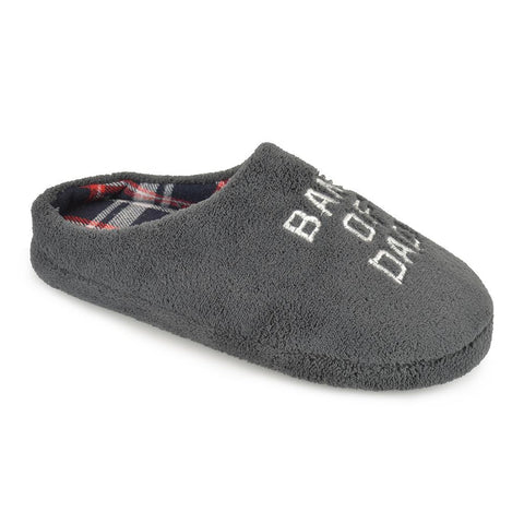 A2Z Mens BANK OF DAD Mule Slippers Adult Quilted Puffer Slip-On House Shoes