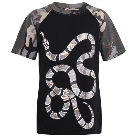 Kids Snake Camo Print Top & Shorts Set Active Wear Girls Boys Age 5-13 years