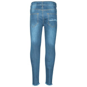 Kids Girls Stretchy Ripped Jeans Denim Skinny Fashion Frayed Pant Jegging 3-13 Y