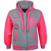 A2Z 4 Kids® Kids Jacket Girls Boys R Fashion Baseball Hooded Jacket Varsity Hoodie New Age 2 3 4 5 6 7 8 9 10 11 12 13 Years