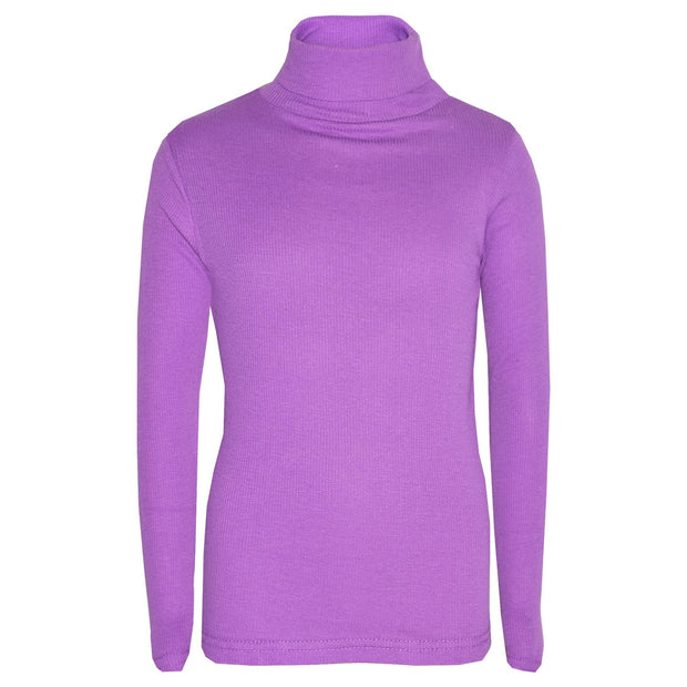 KIDS GIRLS POLO NECK T SHIRT RIBBED COTTON POLO ROLL NECK JUMPER LONG SLEEVE TOP AGE 2-13 YAERS