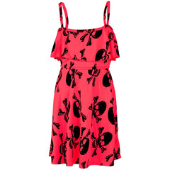 Kids Girls Boys Skull Print Crop Top Legging Skater Dress Halloween Costume 5-13