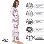 A2Z 4 Kids Cotton Onesie for Kids Onesie Pyjamas Lounge Wear Stone Tie Dye Printed Sleepsuit Comfy Gifts for Children Girls Age 5-6, 7-8, 9-10, 11-12 & 13