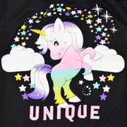 A2Z 4 Kids Girls Tracksuit Designer's Dabbing Unicorn Rainbow Unique Floss Hooded Black Top & Legging Lounge Wear Set New Age 7 8 9 10 11 12 13 Years