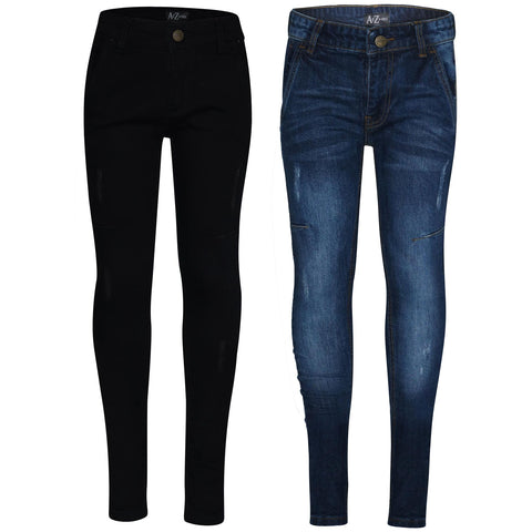 Kids Denim Ripped Jeans Comfort Stretch Trousers Pants Boys Age 5-13 Years